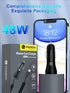 HUNDA iPhone Car Charger 48W Super Fast Car Phone Charger Cigarette Lighter USB Car Adapter with Build-in 5FT Coiled Lightning Cable Compatible wi...
