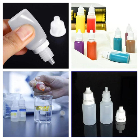 10PCS Plastic Squeezable Dropper Bottles Empty White Clear Dropping Eye Liquid Bottle with Cap Drop Bottles Refillable Squeeze Bottle Dropper Samp...