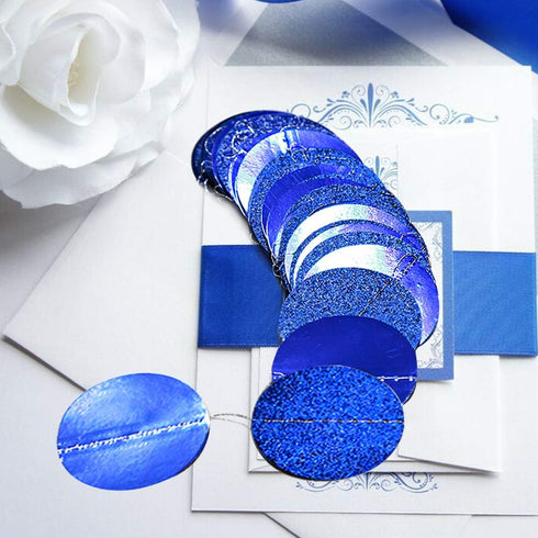 Cheerland Royal Blue Circle Garland Glitter Hanging Polka Dots Streamer Banner Backdrop Kids Birthday Party Decoration Wedding Graduation Ramadan ...
