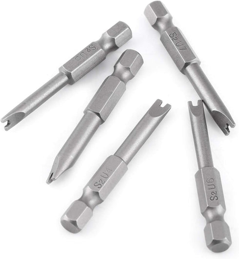 U Shaped Screwdriver Bit Set, 5 Pcs S2 Alloy Steel 50mm Length 1/4" Hex Shank U shaped Magnatic Screwdriver Bits Set U Shaped Magnetic Power Tools...