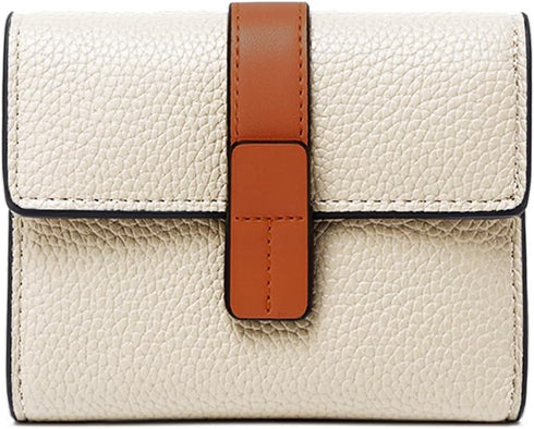 AOXONEL Small Womens Wallet Leather Wallets for Women Rfid Ladies Wallets Trifold Wallet Compact Thin with Card Slots and Zipper Coin Pocket (Whit...