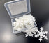 48pcs Edible Christmas Snowflakes White Cupcake Cake Toppers Decoration with Plastic Box Package for Chirstmas Winter Frozen Theme Party...
