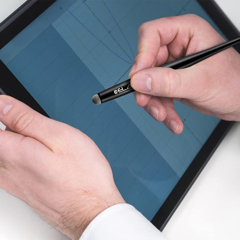Elzo Stylus Pen Combo Universal Capacitive Touch Screen 2 Packs with 4 Replacement Fiber Fine Tips for Tablet iPad, iPhone, Samsung, Microsoft Sur...