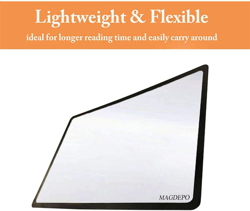 MAGDEPO 3X Magnifying Sheet 3 Pack Plastic Lightweight Page Lens + 3 Card Magnifying Lenses Suitable for Reading Small Patterns, Texts, Prints, Ne...
