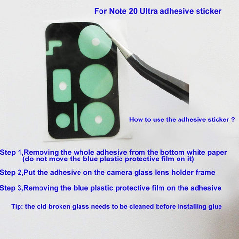 2pcs OEM Original Back Note 20 Ultra Camera Glass Lens Replacement for Samsung Galaxy Note 20 Ultra 5G (All Carriers) with Repair Tools Kit (2pcs ...