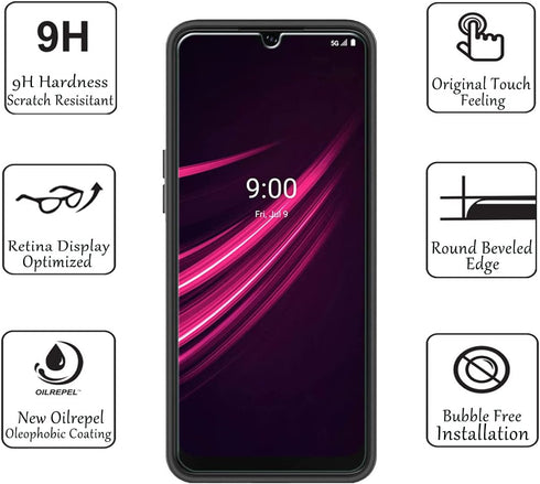 Douglass T-Mobile Revvl V+ 5G Screen Protectors (3 Pack), 9H Tempered Glass Film for T-Mobile Revvl V Plus 5G Anti-Scratch Anti-Fingerprint Glass ...