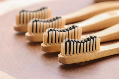 Bamboozled | Bamboo Toothbrush | BPA Free | Charcoal Infused Soft Bristles | Environmentally Friendly & Biodegradable | Set of 4 | with Bamboo Too...