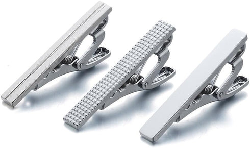 Men's Fashion Alloy Metal 1.5" Skinny Tie Clip - 3 Pcs Set...