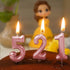 1st Birthday Candle First Year Pink Happy Birthday Number One Candles for Cake Topper Decoration for Party Kids Adults Numeral 1 10 100 11 21 16 1...
