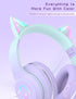 Kids Bluetooth Headphones,Cat Ear LED Light Child Wireless Headphones with Mic,Adjustable Headband,TF Card,Foldable Bluetooth Stereo Over-Ear Kids...