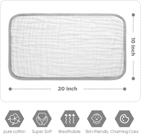 MUKIN Baby Burp Cloths Sets for Unisex Newborn Burping Clothes 6 Pack Bibs Rags for Boys and Girls (Grey)...
