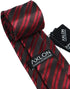 Burgandy Striped Ties For Men – Tie Set With Pocket Square Cufflinks Tie Clip Bar & Flower Brooch Pin For Mens (Pack of 5) (AXTS57)...