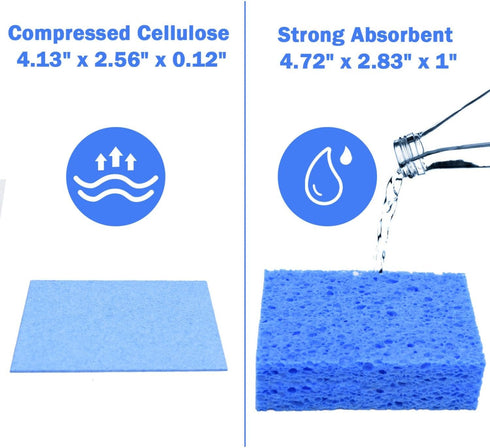 48 Pack Sponges Kitchen Natural Compressed Cellulose Sponges Durable Dish Sponge for Cleaning & DIY for Kids Reusable...