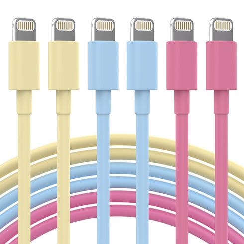 iPhone Charger 6 Pack (3/3/6/6/6/10ft) Apple MFi Certified Fast Charge Sync Lightning Cable Compatible with iPhone 14/13/12/11/Pro Max/SE/XR/XS/X/...