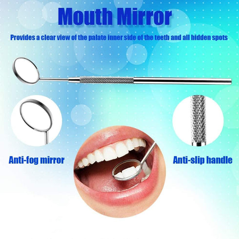 Dental Hygiene Tool Set Stainless Steel Dental Pick and Tweezers, Gum Floss, Tooth Scraper Plaque Tartar Remover for Personal Oral Care & Pet Use ...