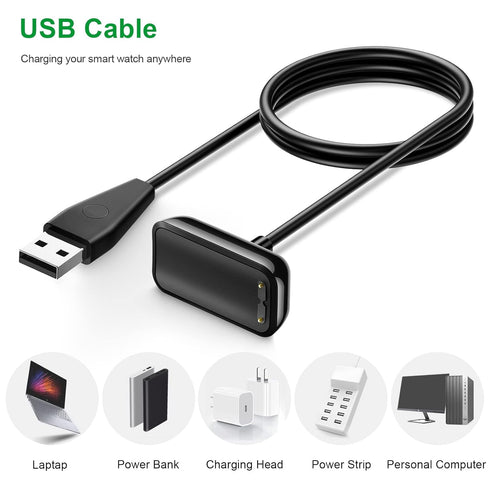 Meliya Charger Cable for Fitbit Charge 6/Charge 5/Luxe,Fast Charging with Reset Button Replacement USB Cord Accessories for Luxe/Charge 5/Charge 6...