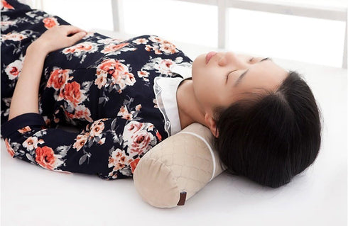 Alibo Gray Bolster Neck Round Roll Support Bed Pillow 18.9" x3.9" with Washable Pillowcase Pain Relief Cervical Pillow,Back Sleeping Head Rest....