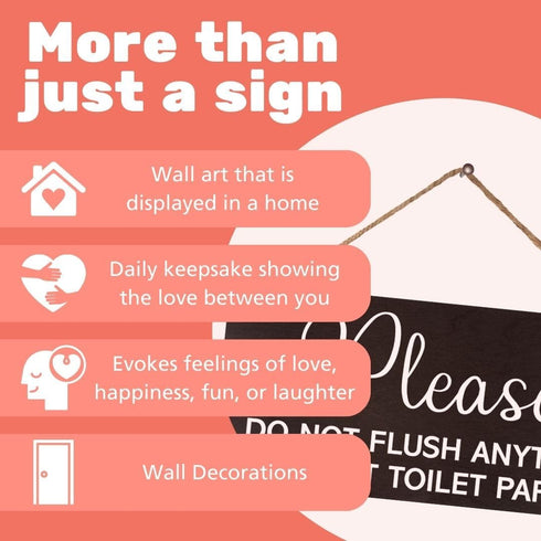 JennyGems Sensitive Plumbing Bathroom Sign, Do Not Flush Except Toilet Paper Sign, for Septic System, Vacation Rentals, RV and Cabins, Businesses,...