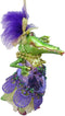 December Diamonds Glass Hanging Ornament Female Crocodile Mardi Gras Theme 79-81009 5 Inches...
