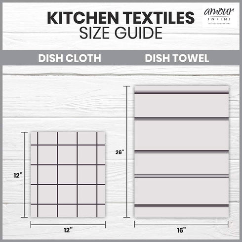 AMOUR INFINI Cotton Kitchen Dish Cloths Set of 8 – Highly Absorbent, Super Soft Premium Terry Cleaning Cloth (12"x12" Inch) Premium Dishcloths for...