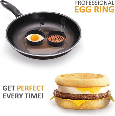 Yevior 4 Pack Eggs Rings,Round Egg Cooker Rings For Frying Shaping Cooking Eggs,Egg Maker Molds Kitchen Gadgets Egg Cooking Rings (4Pack)...