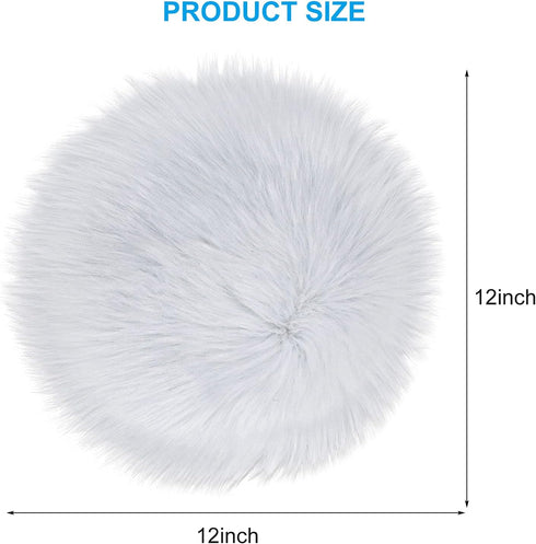 Molain Faux Fur Chair Pad 12 inch Round Cover Seat Cushion Pad Carpet Mat Soft Fluffy Area Rug for Seat Pad Couch Pad,Photographing Background of ...