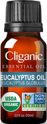 Cliganic USDA Organic Eucalyptus Essential Oil, 100% Pure | Natural Aromatherapy Oil for Diffuser Steam Distilled | Non-GMO Verified (Packaging Ma...