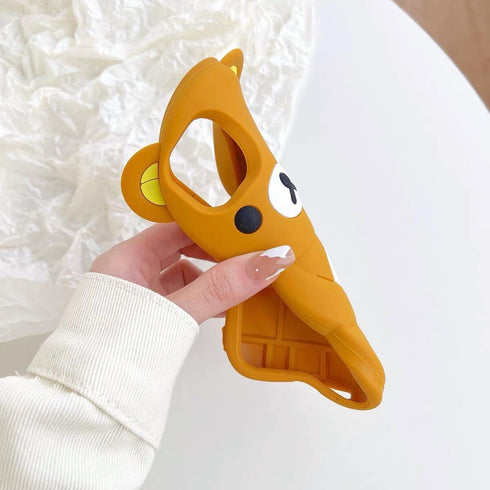 Ultra Thick Soft Silicone Case for Apple iPhone 13 Pro 13Pro Teddy Bear Brown Color Animal 3D Cartoon Japanese Cute Lovely Adorable Kawaii Kids Gi...