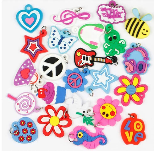 Rubber Loom Band Charm, Silicone Bracelet Charms,Loom Rubber Bands Charms,Bracelet Pendant, 105pcs...