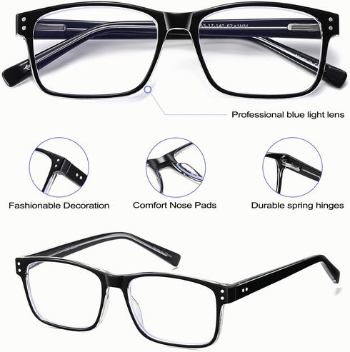 EYECEDAR 4-Pack Blue Light Blocking Reading Glasses for Men Readers for Men Women Adjustable Metal Spring Hinges Eyeglasses 2.00...