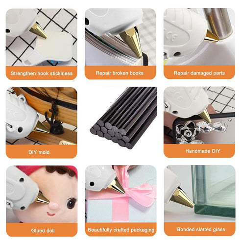 20pcs Black Hot Melt Glue Sticks, 11mm x 190mm...