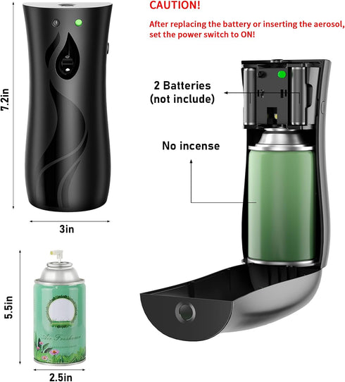 Automatic Air Freshener Spray Dispenser, Wall/Standing Battery Powered Aerosol Spray Dispenser with Remote Control for Bathroom, Hotel, Office, Co...