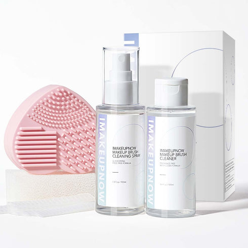 Makeup Brush Cleaner, Quick Dry Cleaner Spray and Rinse Solution Dual Purpose With Make Up Brush Cleaner Mat Color Removal Sponges Brush Protectio...
