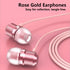 Rose Gold Earbuds, Girls Pink Earphones Wired with mic, Volume Control in Ear Headphones 3.5mm for Smartphones Mp3 Tablet Laptop...