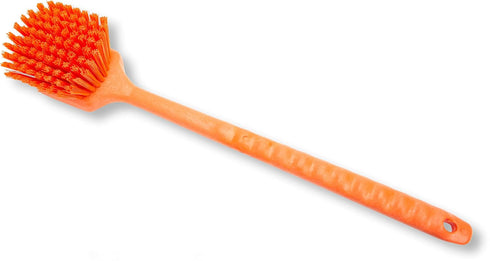 SPARTA 40501EC24 Plastic Large Scrub Brush, Kitchen Brush, Utility Brush With Long Handle For Cleaning, 20 Inches, Orange...