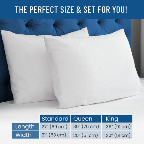 Waterproof Pillow Protector Queen (2-Pack) - Zippered, Hypoallergenic, Dust Mite & Bed Bug Proof, Allergy Pillow Covers...