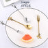 Appetizer Cake Fruit Forks Set of 4,Gold Leaf Cocktail Picks 4.7 Inches Tasting Dessert Forks Kitchen Accessory Wedding Party (4 Forks-Gold)...