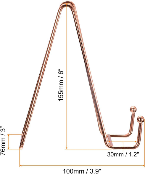 uxcell Plate Stand for Display, 2Pcs 6 Inch Iron Easel Plate Holder Display Stands Metal Decorative Plates for Picture Photo Book, Rose Gold...