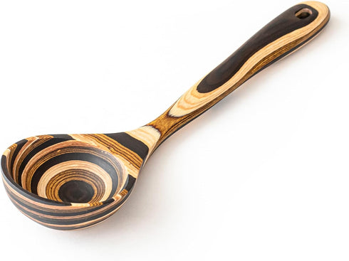 Gudamaye Pakkawood Deep Soup Ladles,Pakkawood Ladle,10.6 inch Big Soup Ladle for Cooking,Deep Ladle Spoons,Wood Kitchen Utensils Set, Wooden Spoon...