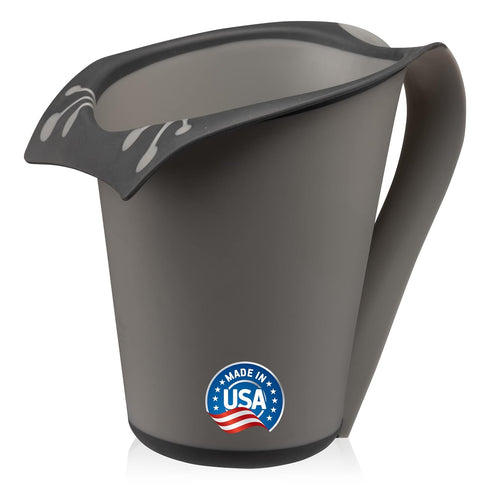 Plastic Bath Cup (800ml, 27 fl Ounce) Waterfall Rinser, Made in USA (Grey)...