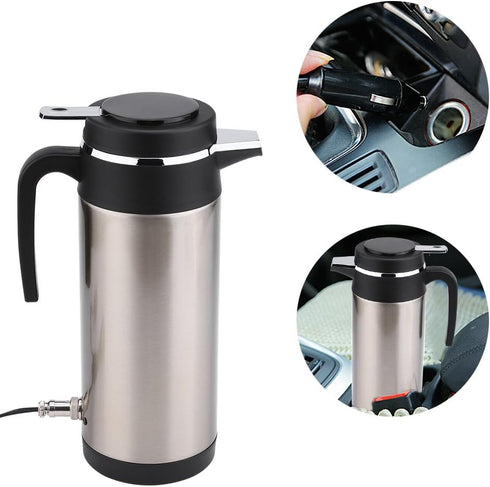 Electric Car Kettles Boiling Heat Cup Insulation Insulated Bottles 450ml 12V Stainless Steel Cigarette Lighter Plug...
