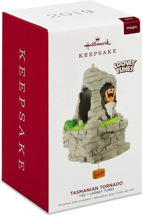 Hallmark Keepsake Christmas Ornament 2019 Year Dated Looney Tunes Tasmanian Motion, Tornado Taz...