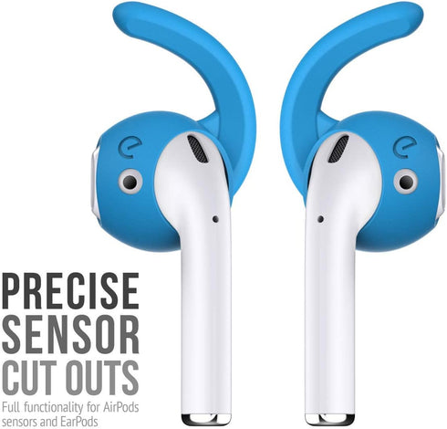 EarBuddyz 2.0 Ear Hooks and Covers Accessories Compatible with Apple AirPods 1 & 2 or EarPods Headphones/Earphones/Earbuds (3 Pairs) (Sky Blue)...