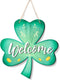 Jetec 12 x 11.5 Inch St. Patrick's Wall Pediments Wooden Irish Hanging Welcome Board Shamrock Plaques with Rope for St Patrick's Decor Window Home...
