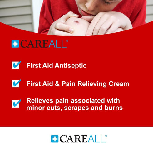 CareAll First Aid Burn Cream 0.9g Packets (Pack of 144) Pain Relieving First Aid Cream for Temporary Relief of Pain from Minor Burns, Cuts, and Sc...