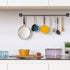 34.3 inch Industrial Pipe Pot Bar Rack with 15 S Hooks Rustic Iron Pots and Pans Hanging Rail Pipe Towel Holder Wall Mounted Detachable Kitchen Ut...