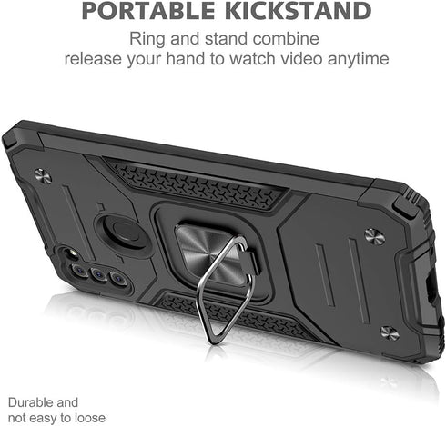 for Samsung A11 Phone Case with Screen Protector, Hard Rubber Bumper with 360° Rotation Ring Kickstand Cases for Samsung Galaxy A11 (Black)...