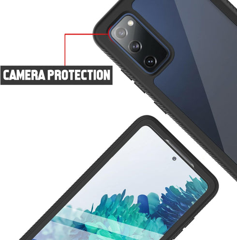 KIOMY Clear case for Samsung Galaxy S20 FE 5G Hybrid Hard PC Back with Soft TPU Shockproof Bumper Protection Cover 2 in 1 Dual Layer Design with B...