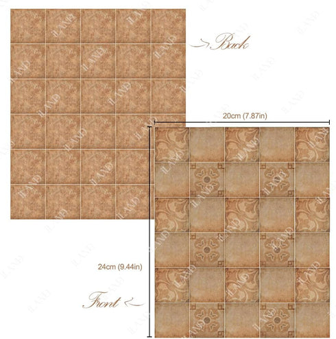 iLAND Dollhouse Flooring on 1/12 scale 1/6 scale, Miniature Dollhouse Accessories, 30pcs Double-Sided Dollhouse Floor Tiles (Classical Inlays & Ma...