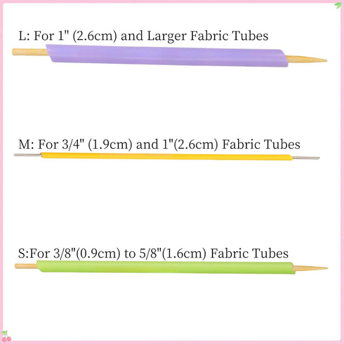 Quick Turn Fabric Set for Fabric Sewing, Sewing Tools for Crafts Sewing Knitting, 3 Sizes Tube Turners for Fabric Sewing Supplies...